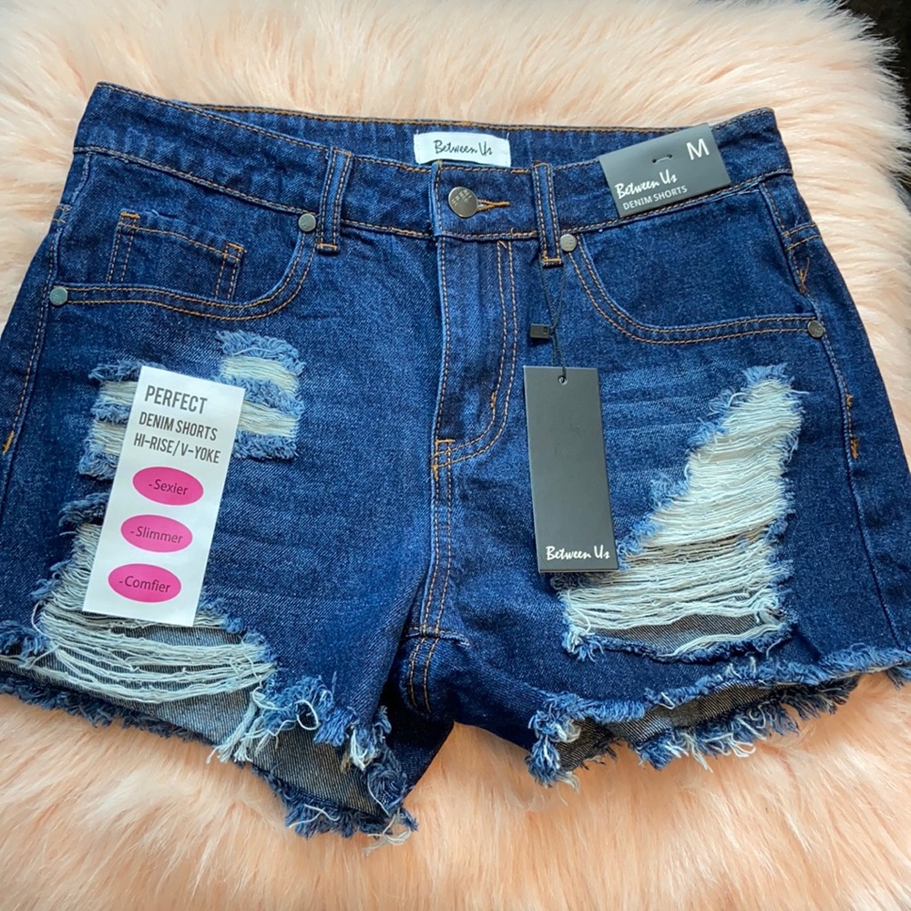 NWT Destroyed Denim Shorts
